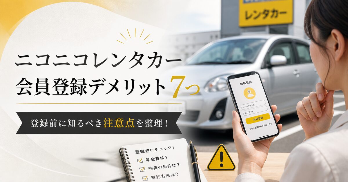ニコニコレンタカーの会員登録デメリット7つ｜登録前に知るべき注意点