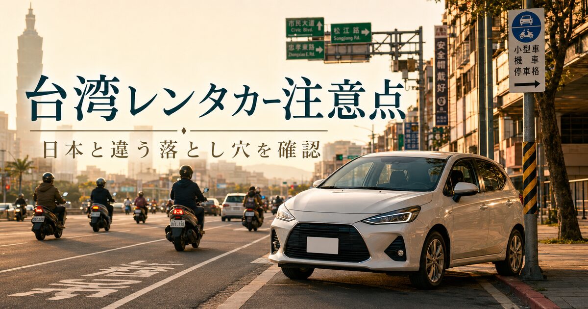 台湾でレンタカーを使う前に知るべき注意点8項目｜日本と違う落とし穴を先に押さえる！