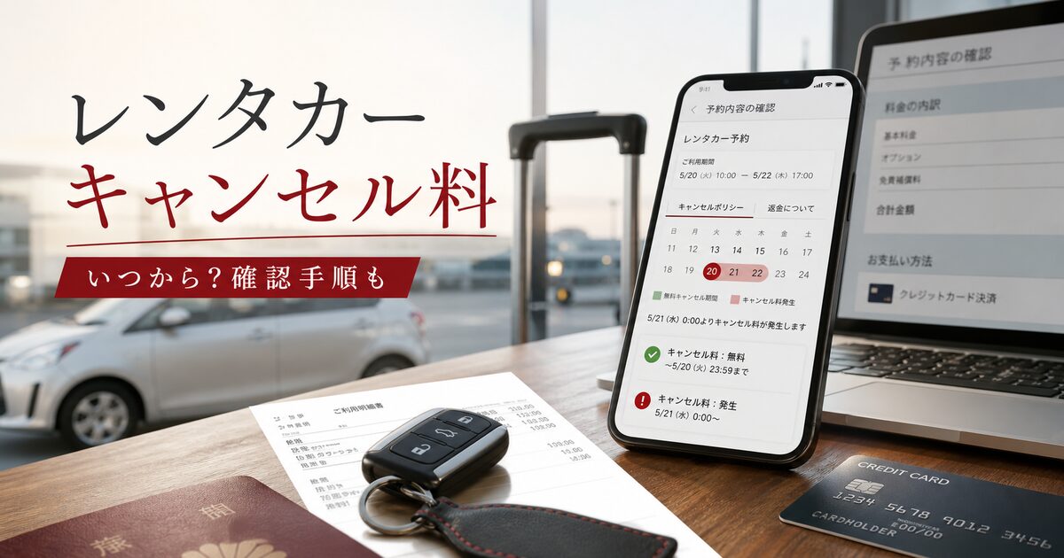 楽天レンタカーのキャンセル料はいつから？各社の違いと確認手順を先に把握